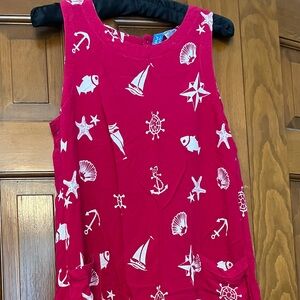 Beach coverup or sundress, lightweight cotton, beautiful magenta red.